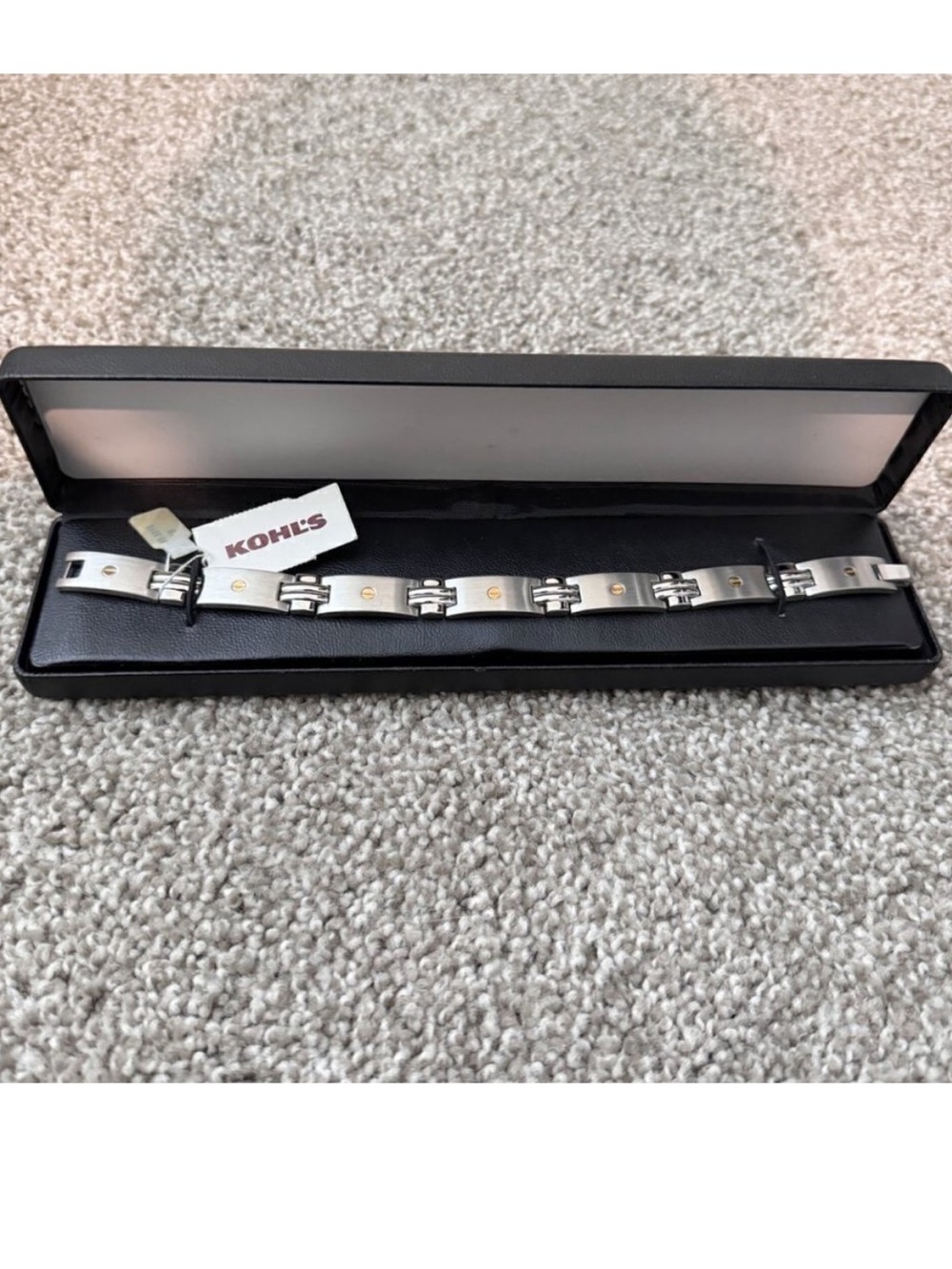 Kohls Bracelet 8 In 14k Gold Stainless Steel Silver Link Chain Old Money Classic